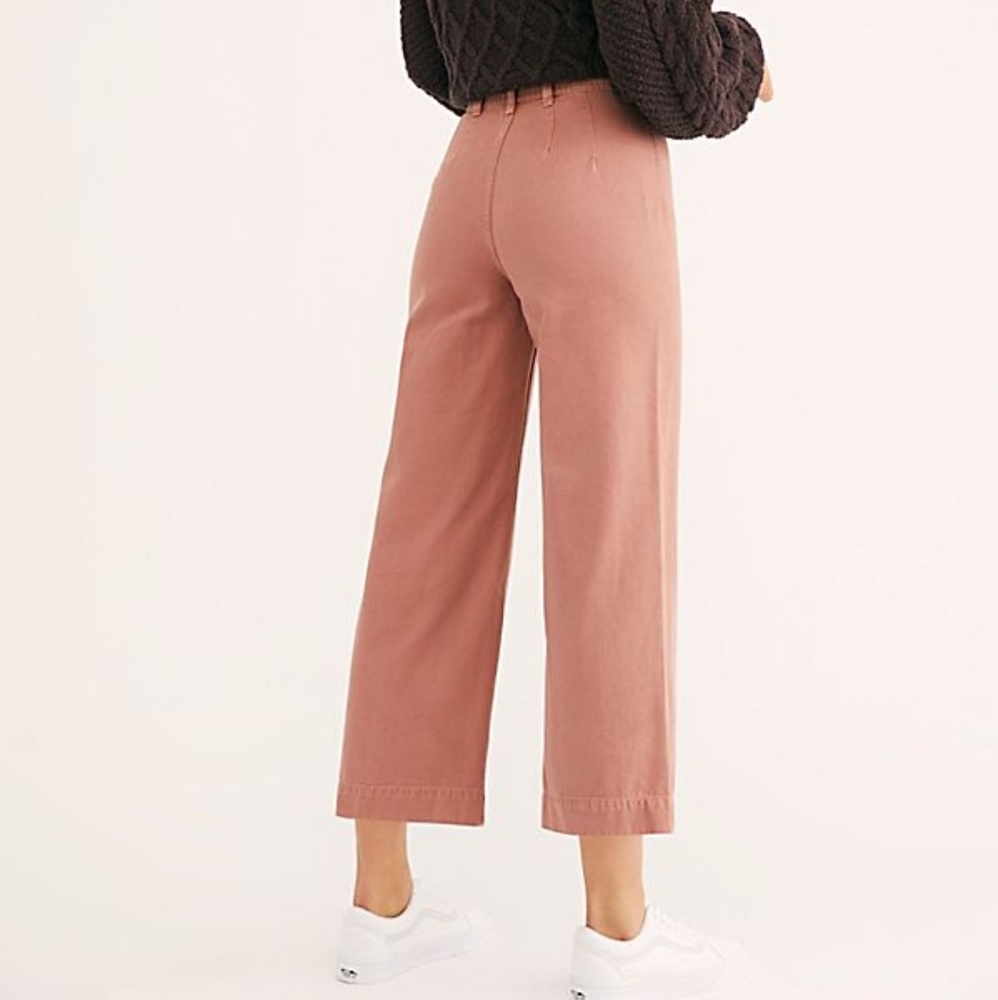Free People Patti Pant Hi Rise Crop Rose Color NWT - Picture 5 of 6